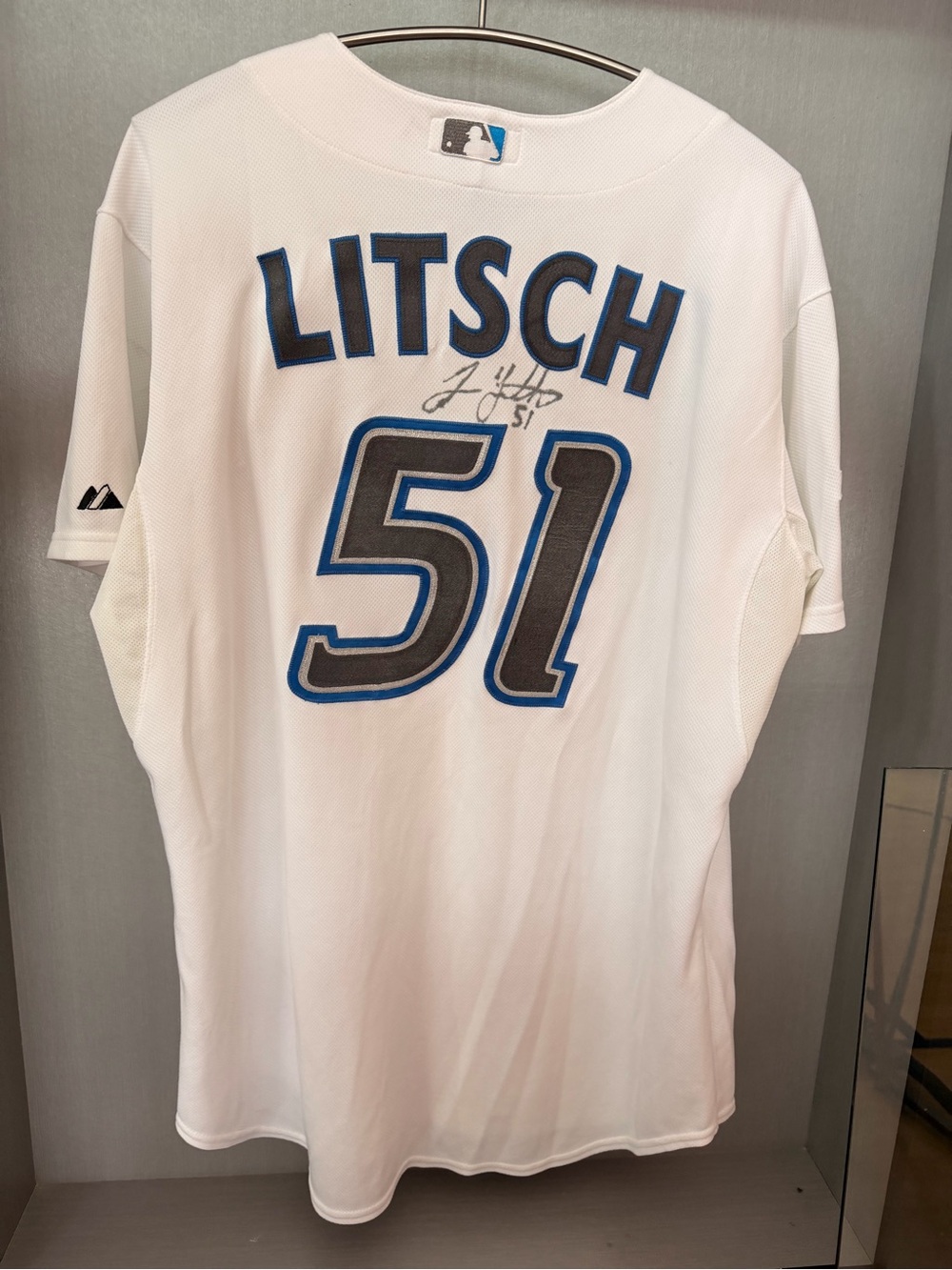 MLB White LITSCH #51 Autographed Team Jersey